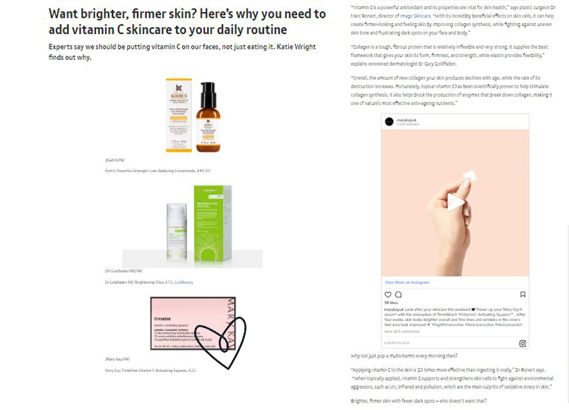 BT.com recommends Mary Kay TimeWise Vitamin C Activating Squares