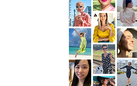 Collage of images of women