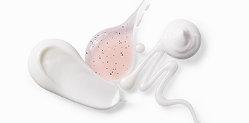 Product rubs of various Mary Kay skin care products against a white background.