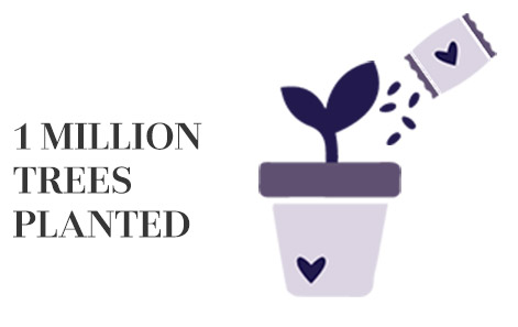 Illustration of seeds being poured into a pot with a plant sprouting.