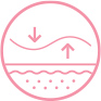 A pink icon illustrating increased skin firmness
