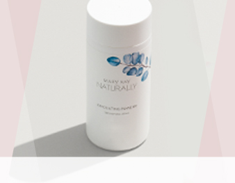 A bottle of the gentle exfoliant Mary Kay Naturally Exfoliating Powder.