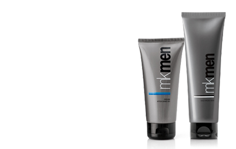 MKMen Facial Cleanser and After-Shave Gel on a plain white background