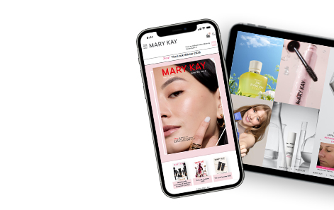 The Latest version of the Look catalog shown on a mobile and tablet